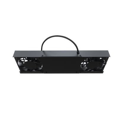 Kit de 2 Ventiladores (12 x 12 cm) con 3 Tomas de Corriente 110 Vca/50 Hz con Clavija