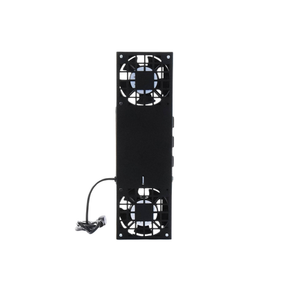 Kit de 2 Ventiladores (12 x 12 cm) con 3 Tomas de Corriente 110 Vca/50 Hz con Clavija