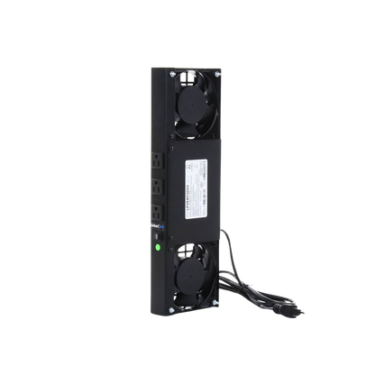 Kit de 2 Ventiladores (12 x 12 cm) con 3 Tomas de Corriente 110 Vca/50 Hz con Clavija