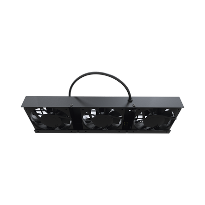 Kit de 3 Ventiladores 110 Vca (12 x 12 cm) con Clavija para Gabinete de Piso