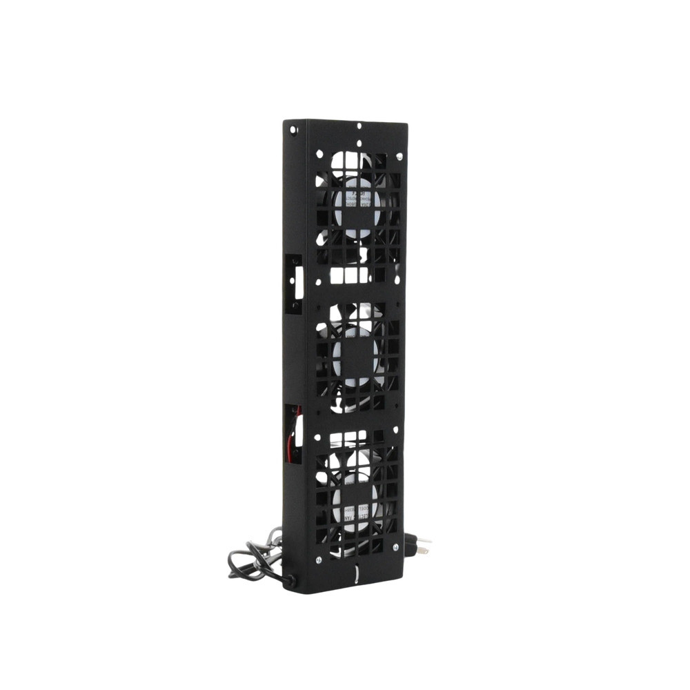 Kit de 3 Ventiladores 110 Vca (12 x 12 cm) con Clavija para Gabinete de Piso