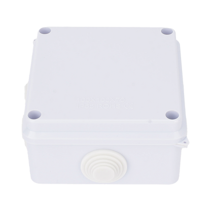 Caja de Conexiones Impermeable IP65, 7 Entradas, Dimensiones 100 x 100 x 70 mm, para Instalaciones Industriales, Comerciales y Residenciales, Incluye Tornillería para su Instalación