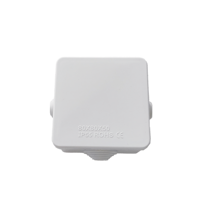 Caja de Conexiones Impermeable IP55 con 4 Entradas, 80 x 80 x 50 mm, para Instalaciones Industriales, Comerciales y Residenciales, Incluye Tornillería para su Instalación