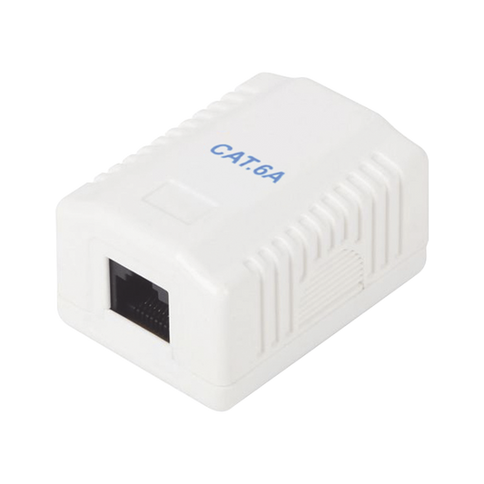 Caja de Pared con 1 Puerto, Incluye 1 Jack UTP Cat6A