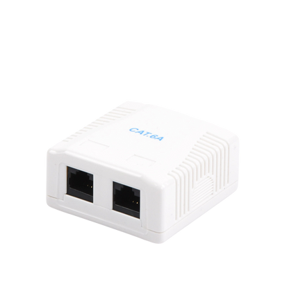 Caja de Pared con 2 Puertos, Incluye 2 Jacks UTP Cat6A