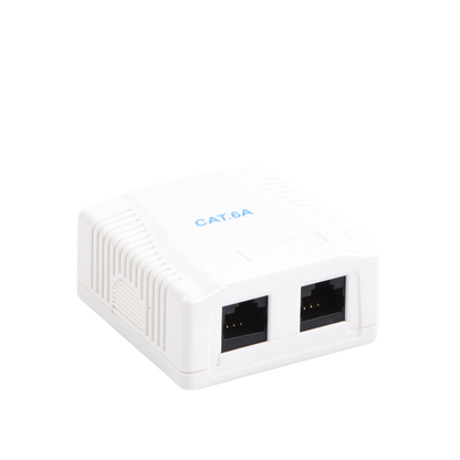 Caja de Pared con 2 Puertos, Incluye 2 Jacks UTP Cat6A