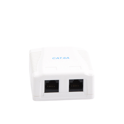 Caja de Pared con 2 Puertos, Incluye 2 Jacks UTP Cat6A