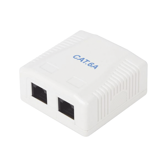 Caja de Pared con 2 Puertos, Incluye 2 Jacks UTP Cat6A