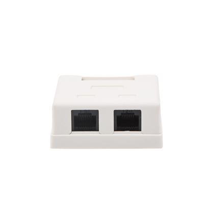 Caja de Pared con 2 Puertos, Incluye 2 Jacks UTP Cat5e Keystone