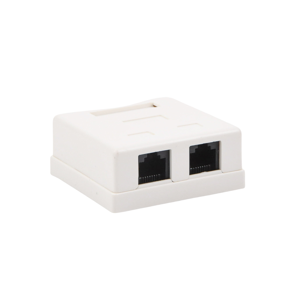 Caja de Pared con 2 Puertos, Incluye 2 Jacks UTP Cat5e Keystone