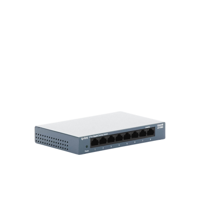 Switch de escritorio Gigabit de 8 puertos 10/100/1000Mbps, carcasa metálica