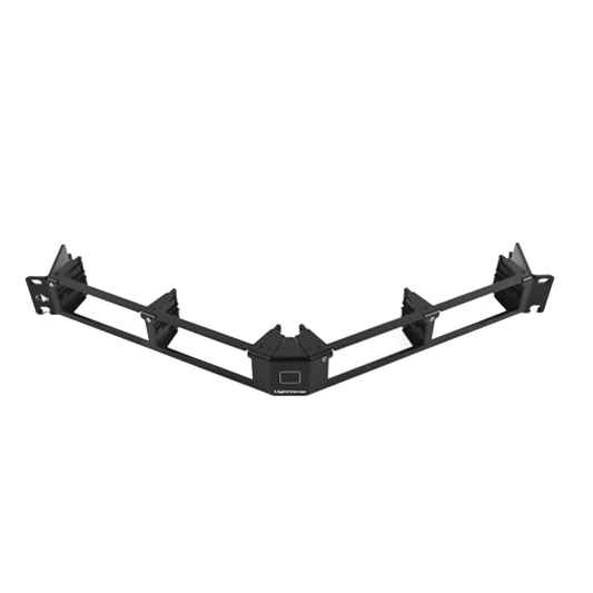 Fiber, Panel, Lightverse Combo, Rack Mount, 1U, Fixed Access, Empty, 4 Openings, Black, Shielded Angled Without Wire Manager
