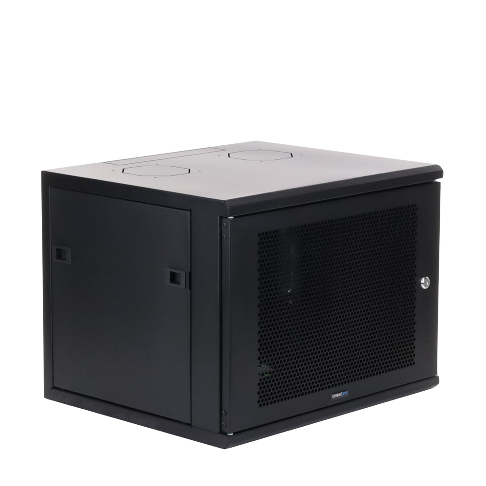 Gabinete Linkedpro de Montaje en Pared, de 19in, Puerta Perforada, 6 UR, 340 mm de Profundidad, Color Negro