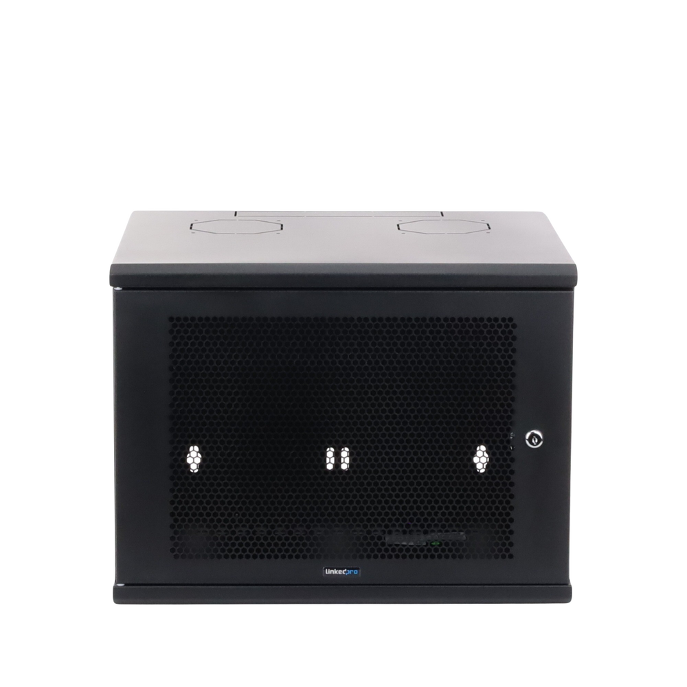Gabinete Linkedpro de Montaje en Pared, de 19in, Puerta Perforada, 6 UR, 340 mm de Profundidad, Color Negro