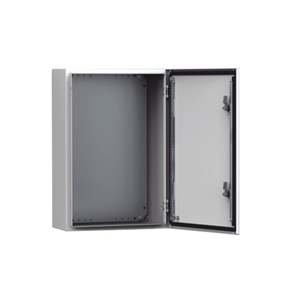Gabinete de Uso Exterior MAS 600 x 600 x 400 mm NEMA 4/12/13; IP66; IK10 de Acero Dulce 1.5 mm con Platina de Montaje Incluida Color Gris Claro