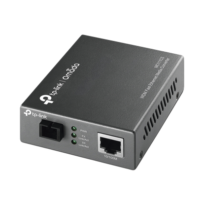 Convertidor Fibra Óptica WDM Monomodo / 1 puerto RJ45 10/100 Mbps / 1 puerto SC/UPC 100 Mbps /  Hasta 20 Km / Para su Funcionamiento Requiere el Modelo MC112CS / Plug and Play
