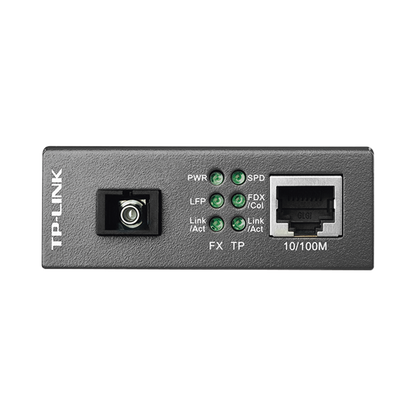 Convertidor Fibra Óptica WDM Monomodo / 1 puerto RJ45 10/100 Mbps / 1 puerto SC/UPC 100 Mbps /  Hasta 20 Km / Para su Funcionamiento Requiere el Modelo MC111CS / Plug and Play