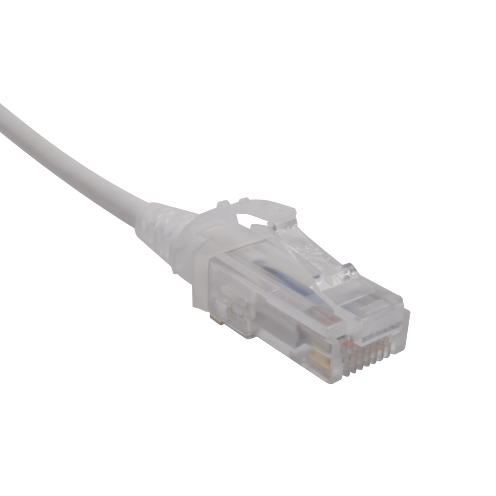 Patch Cord MC6 Modular Cat6 UTP, CM/LS0H, 0.91 Metros (3 Pies), Color Blanco, Diámetro Reducido (28AWG)