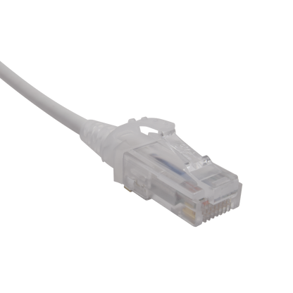 Patch Cord MC6 Modular Cat6 UTP, CM/LS0H, 0.91 Metros (3 Pies), Color Blanco, Diámetro Reducido (28AWG)