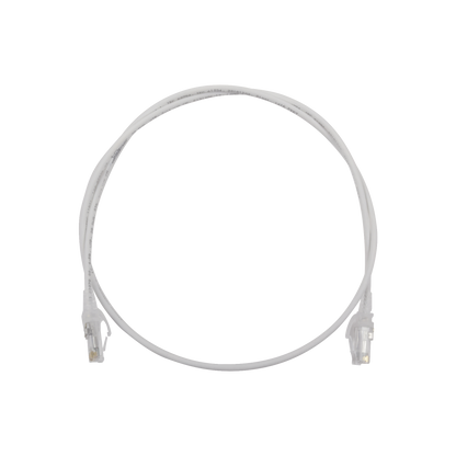 Patch Cord MC6 Modular Cat6 UTP, CM/LS0H, 0.91 Metros (3 Pies), Color Blanco, Diámetro Reducido (28AWG)