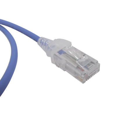 Patch Cord MC6 Modular Cat6 UTP, CM/LS0H, 0.91 Metros (3 Pies), Color Azul, Diámetro Reducido (28AWG)