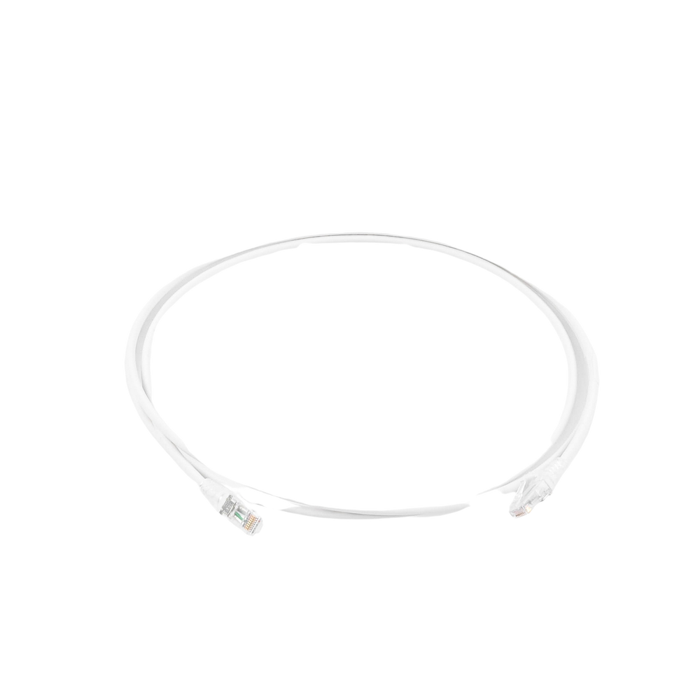 Patch Cord MC6 Modular Cat6 UTP, CM/LS0H, 1.52 Metros (5 Pies), Color Blanco, Diámetro Reducido (28AWG)