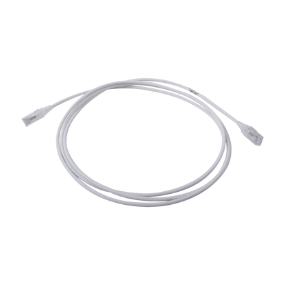 Patch Cord MC6 Modular Cat6 UTP, CM/LS0H, 2.13 Metros (7 Pies), Color Blanco, Diámetro Reducido (28AWG)