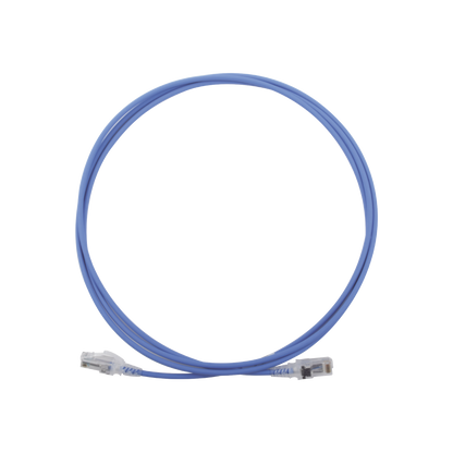 Patch Cord MC6 Modular Cat6 UTP, CM/LS0H, 2.13 Metros (7 Pies), Color Azul, Diámetro Reducido (28AWG)