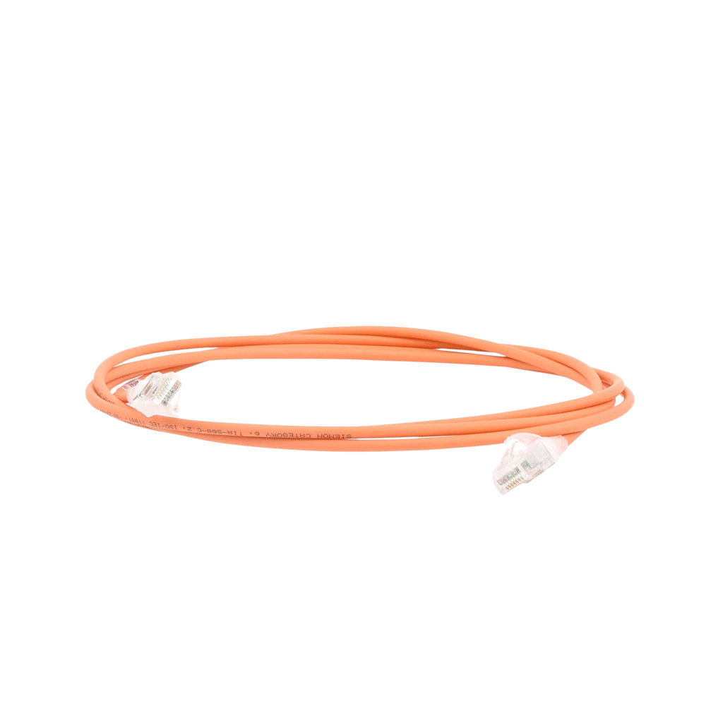Patch Cord MC6 Modular Cat6 UTP, CM/LS0H, 2.13 Metros (7 Pies), Color Naranja, Diámetro Reducido (28AWG)