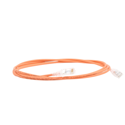Patch Cord MC6 Modular Cat6 UTP, CM/LS0H, 2.13 Metros (7 Pies), Color Naranja, Diámetro Reducido (28AWG)