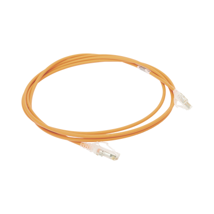 Patch Cord MC6 Modular Cat6 UTP, CM/LS0H, 2.13 Metros (7 Pies), Color Naranja, Diámetro Reducido (28AWG)