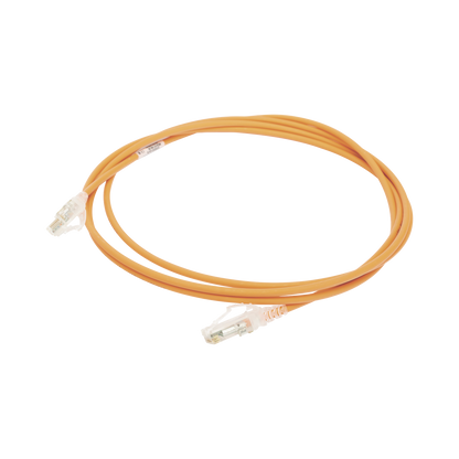 Patch Cord MC6 Modular Cat6 UTP, CM/LS0H, 2.13 Metros (7 Pies), Color Naranja, Diámetro Reducido (28AWG)