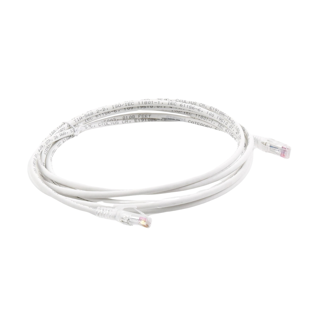 Patch Cord MC6 Modular Cat6 UTP, CM/LS0H, 3.05 Metros (10 Pies), Color Blanco, Versión Bulk (Sin Empaque Individual)