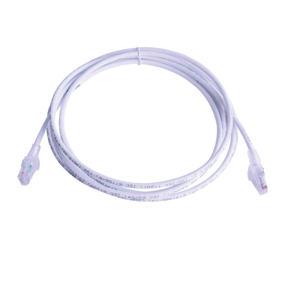Patch Cord MC6 Modular Cat6 UTP, CM/LS0H, 3.05 Metros (10 Pies), Color Blanco, Versión Bulk (Sin Empaque Individual)