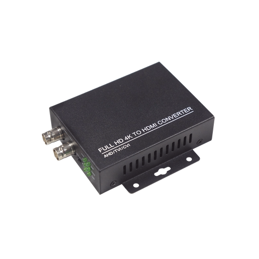 Convertidor de CVI, TVI, AHD, CVBS a HDMI, salida HDMI 1080P 60Fps / Bucle de salida CVBS / Soporta hasta 8MP CVI, 8MP TVI, 8MP AHD / Admite señal de entrada 960H / Incluye fuente de alimentación y cable BNC.