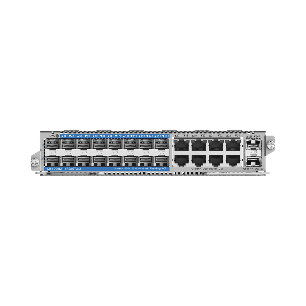 e-Lighten Tarjeta Modular para OLT modelo RG-NBF6002M, 16 puertos PON/SFP 1G, 8 puertos Ethernet de 1G y 2 puertos SFP+ 10G
