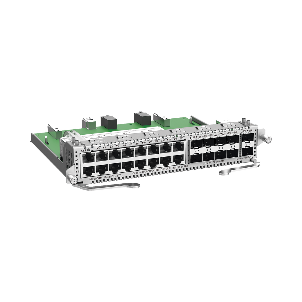 e-Lighten Tarjeta Modular para OLT modelo RG-NBF6002M, 16 puertos Ethernet de 1G, 8 puertos SFP de 1G y 2 puertos SFP+ de 10G