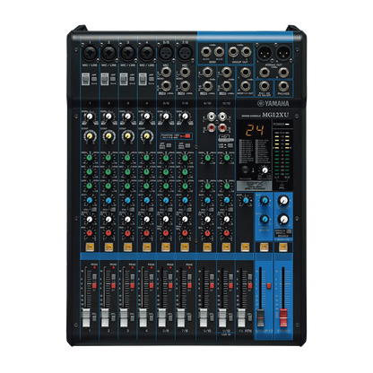 Mezcladora de Audio | 12 Canales | 6 Entradas de Micrófono/línea | 2 Entradas Estéreo | Efectos Integrados | Alimentación Phantom | USB