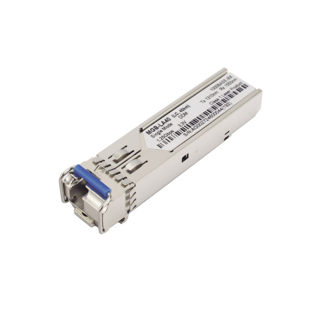 Transceptor mini-Gbic SFP 1G LC TX:1310nm RX:1550 para fibra Mono Modo 40 Km WDM, Requiere MGB-LB40