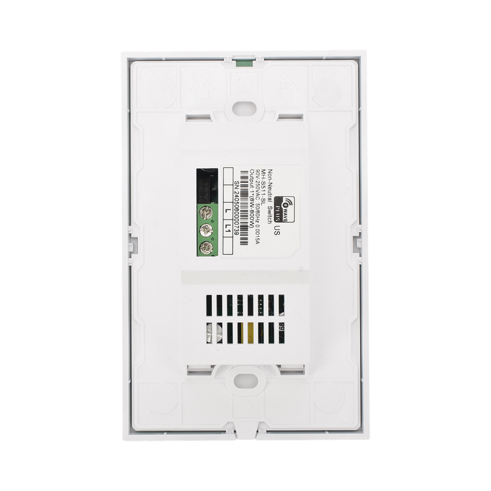 (ZWAVE) Interruptor On/Off panel táctil touch inalámbrico Zwave Plus 1 boton. No requiere cable neutro, Compatible con Hubitat HC8, Álula  M2M, otros