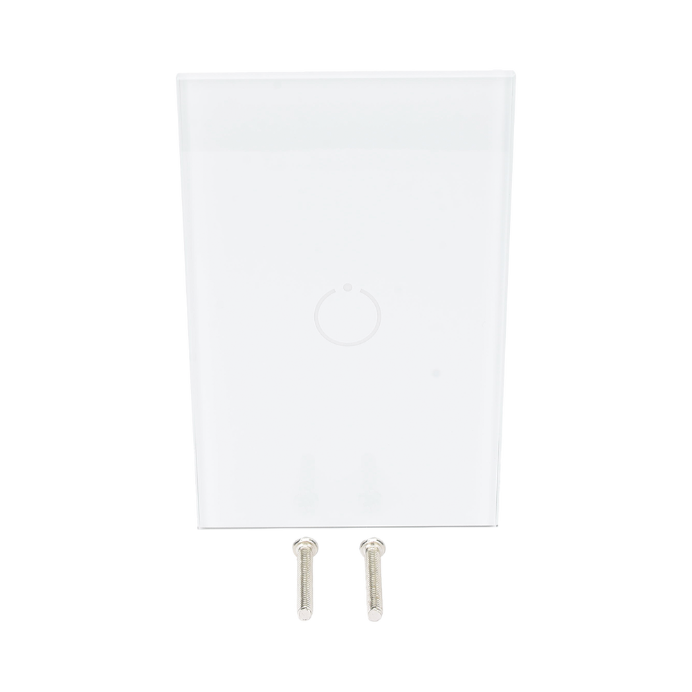 (ZWAVE) Interruptor On/Off panel táctil touch inalámbrico Zwave Plus 1 boton. No requiere cable neutro, Compatible con Hubitat HC8, Álula  M2M, otros