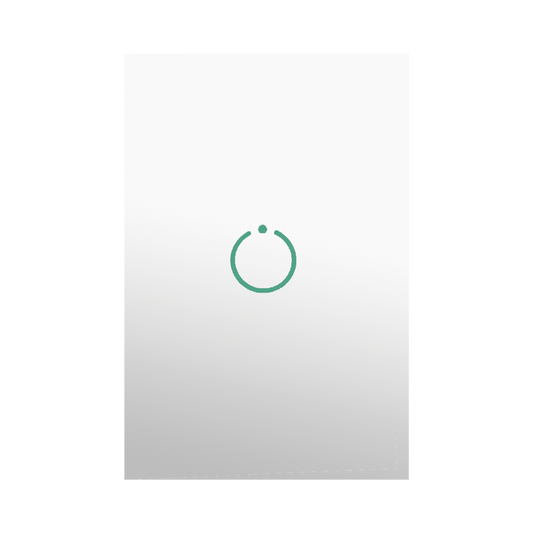 (ZWAVE) Interruptor On/Off panel táctil touch inalámbrico Zwave Plus 1 boton. No requiere cable neutro, Compatible con Hubitat HC8, Álula  M2M, otros