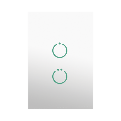 (ZWAVE) Interruptor On/Off panel táctil touch inalámbrico Zwave Plus 2 botones. Compatible con Hubitat HC8, Álula  M2M, otro