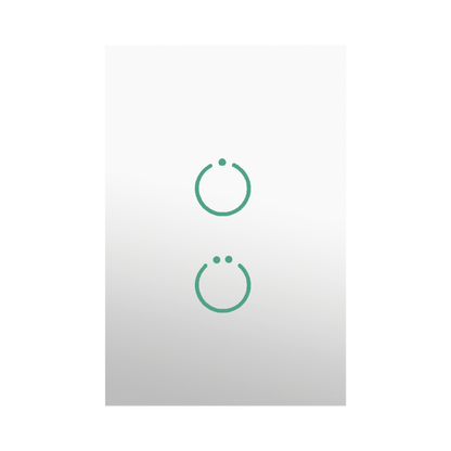 (ZWAVE) Interruptor On/Off panel táctil touch inalámbrico Zwave Plus 2 botones. Compatible con Hubitat HC8, Álula  M2M, otro