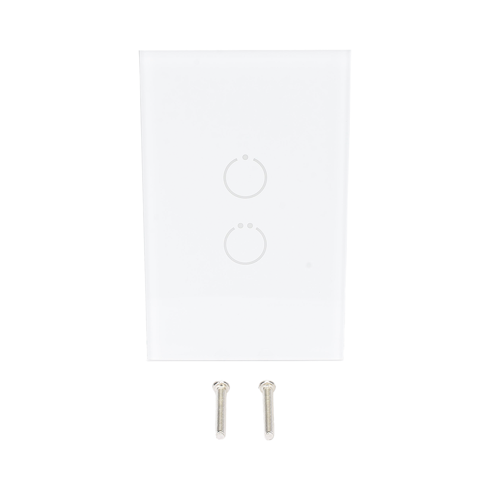 (ZWAVE) Interruptor On/Off panel táctil touch inalámbrico Zwave Plus 2 botones. No requiere cable neutro, Compatible con Hubitat HC8, Álula  M2M, otros