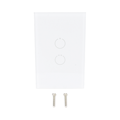 (ZWAVE) Interruptor On/Off panel táctil touch inalámbrico Zwave Plus 2 botones. No requiere cable neutro, Compatible con Hubitat HC8, Álula  M2M, otros