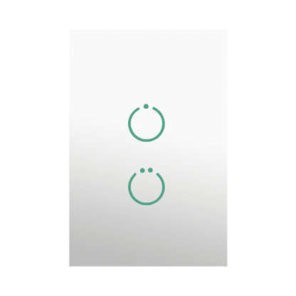 (ZWAVE) Interruptor On/Off panel táctil touch inalámbrico Zwave Plus 2 botones. No requiere cable neutro, Compatible con Hubitat HC8, Álula  M2M, otros