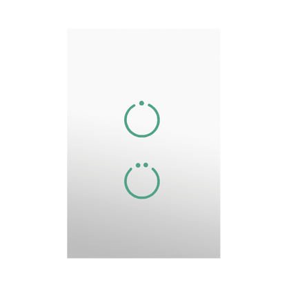 (ZWAVE) Interruptor On/Off panel táctil touch inalámbrico Zwave Plus 2 botones. No requiere cable neutro, Compatible con Hubitat HC8, Álula  M2M, otros