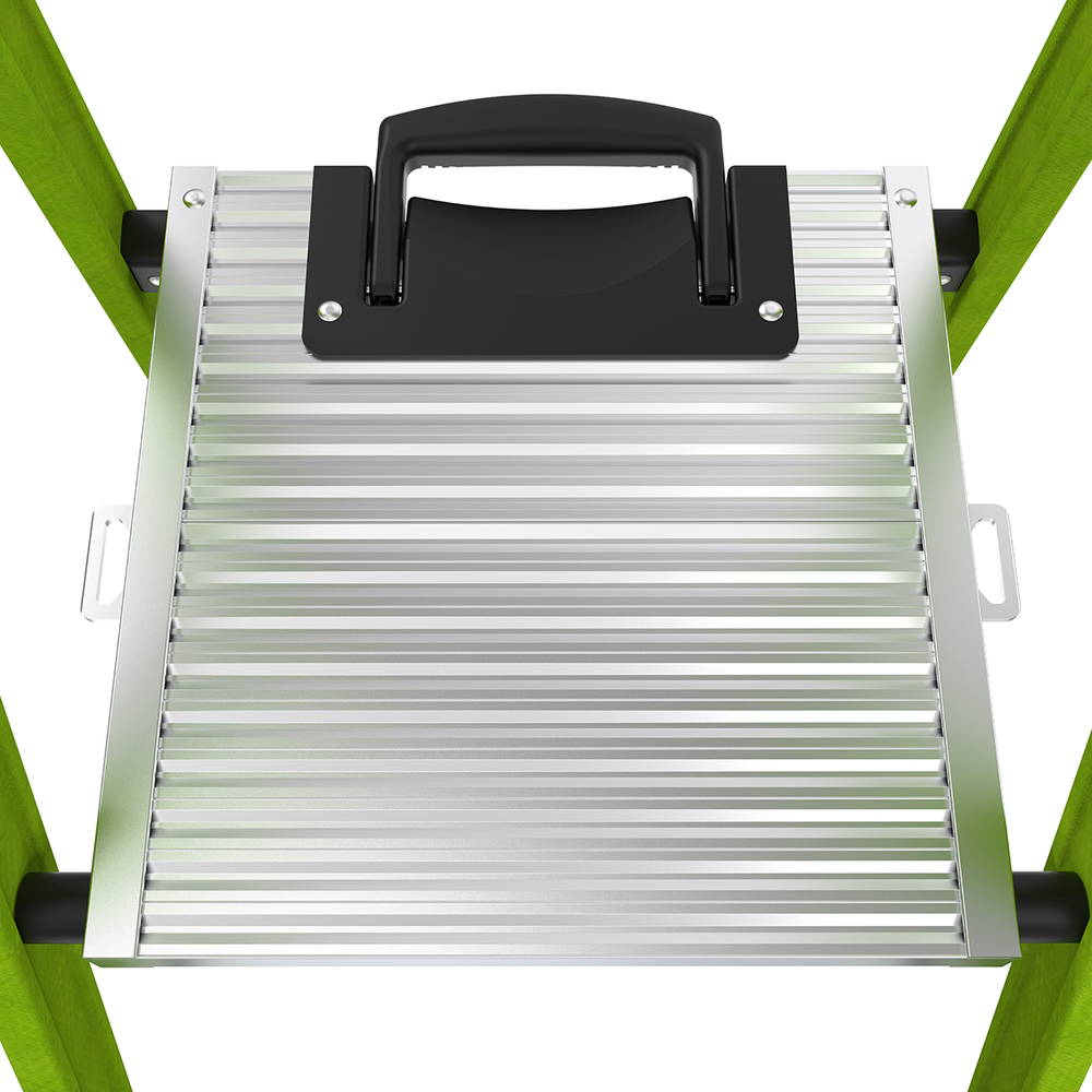 Escalera de Aluminio + Fibra de Vidrio de 1.8m con Soporte para Herramienta. !La Más Liviana del Mundo! (SKU:15406-001)