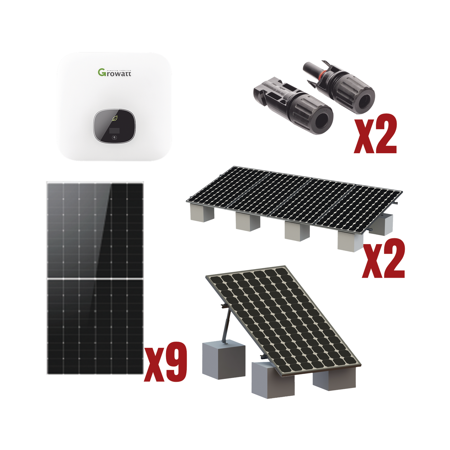 Kit Solar Interconexion  / 5kW  220Vca / Inversor GROWATT / Montaje Incluido